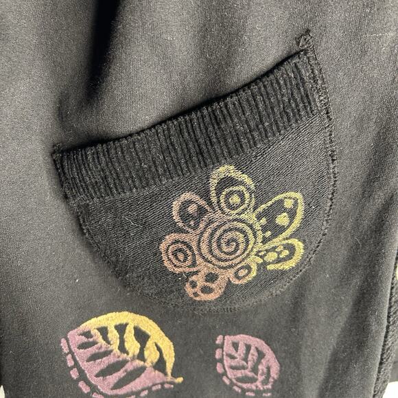 Vintage Designs Limited Hand Printed Multi Leaves Fall Cottagecore Large Black - Picture 3 of 7